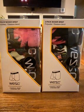 WeSC Mens Small Festival 3-Pack Pr Boxer Briefs Underwear 2pks of 3 NEW